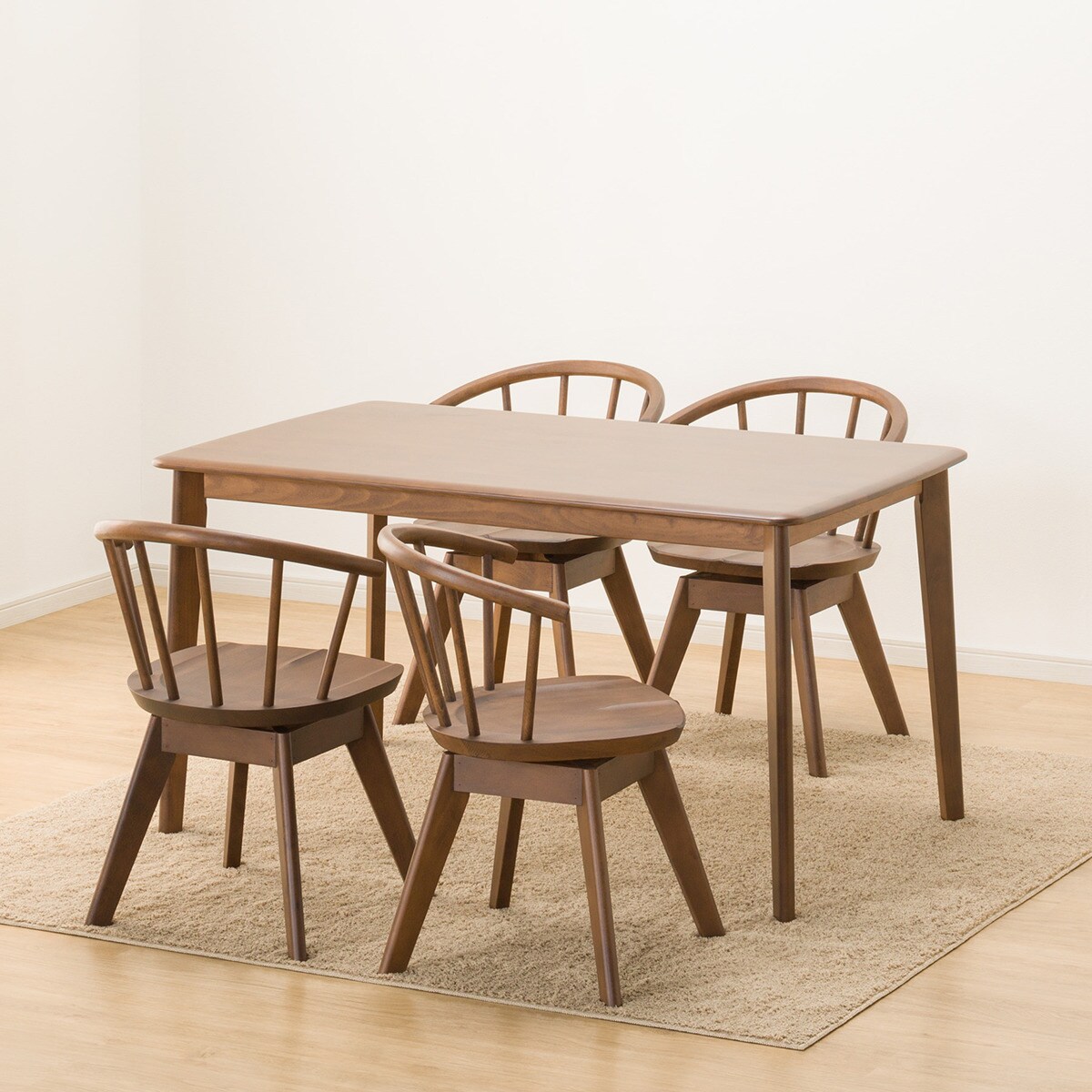 ダイニングテーブル5点セット (NコレクションT-01 135 MBR/C-53S MBR)  【配送員設置商品】 【5年保証】