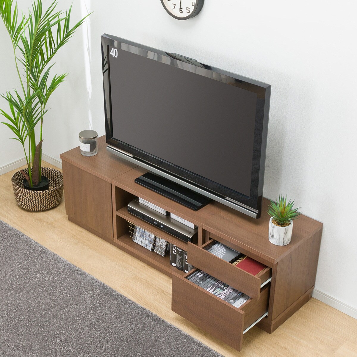 ローボードTU01セット(ローボード60/サイドBOX 40扉/サイドBOX 40引出し)