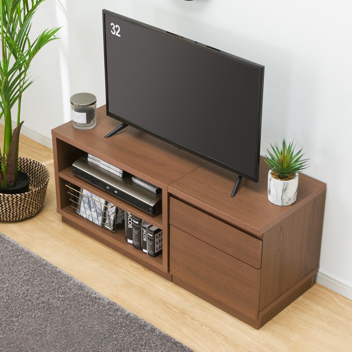 ローボードTU01セット(ローボード60/サイドBOX 40引出し)