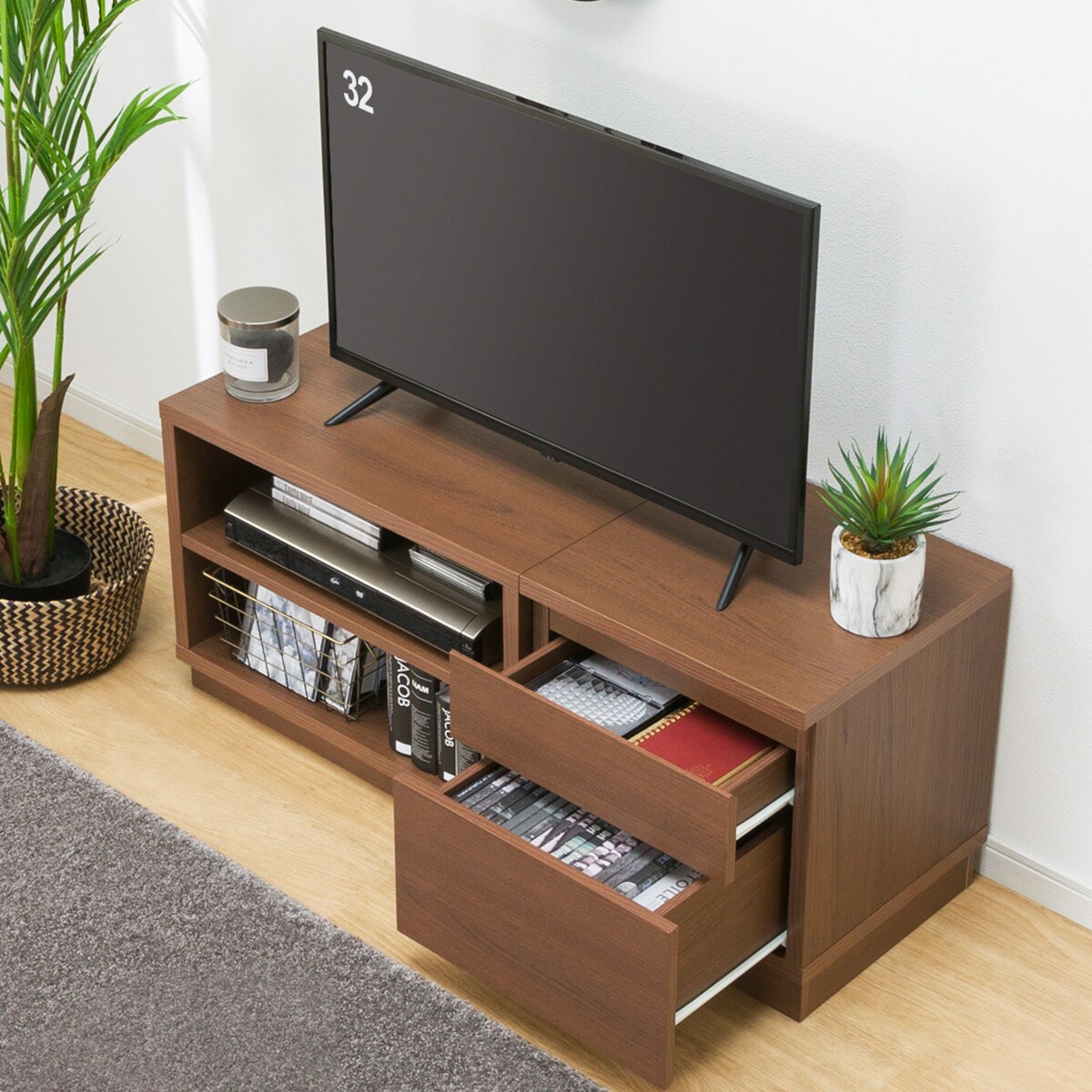 ローボードTU01セット(ローボード60/サイドBOX 40引出し)