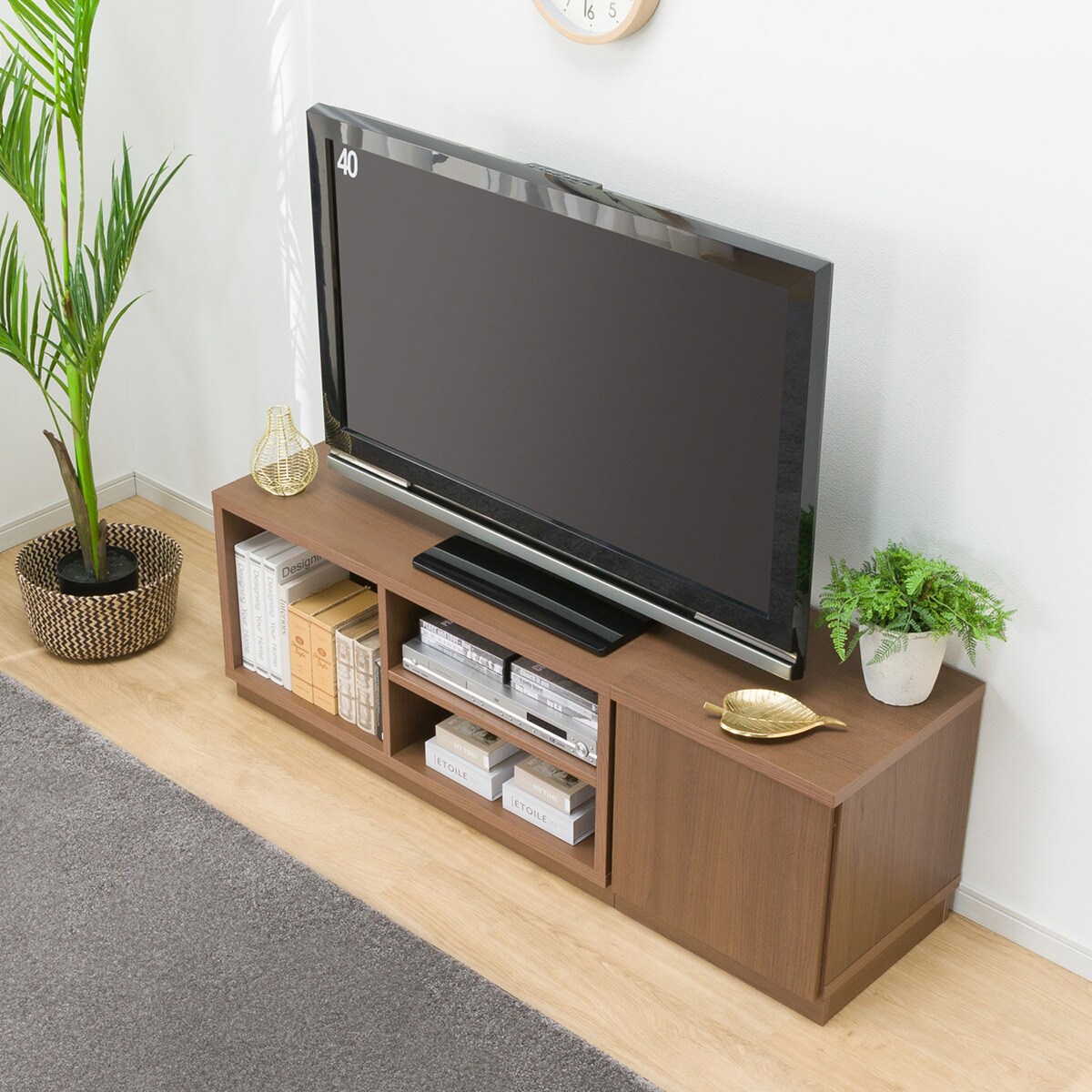 ローボードTU01セット(ローボード90/サイドBOX 40扉)