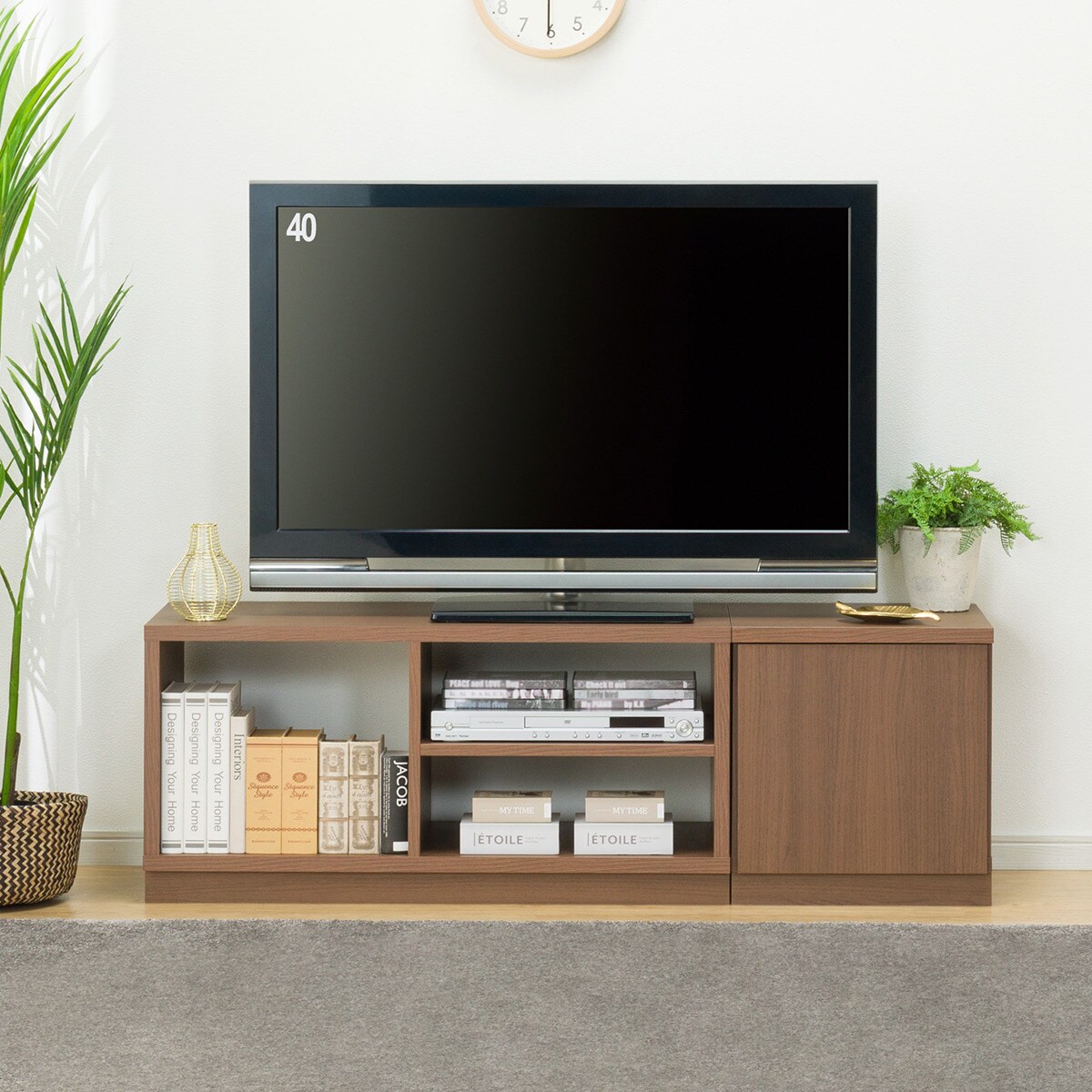 ローボードTU01セット(ローボード90/サイドBOX 40扉)