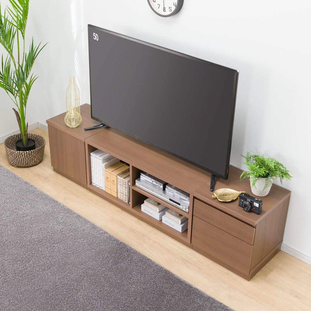 ローボードTU01セット(ローボード90/サイドBOX 40扉/サイドBOX 40引出し)