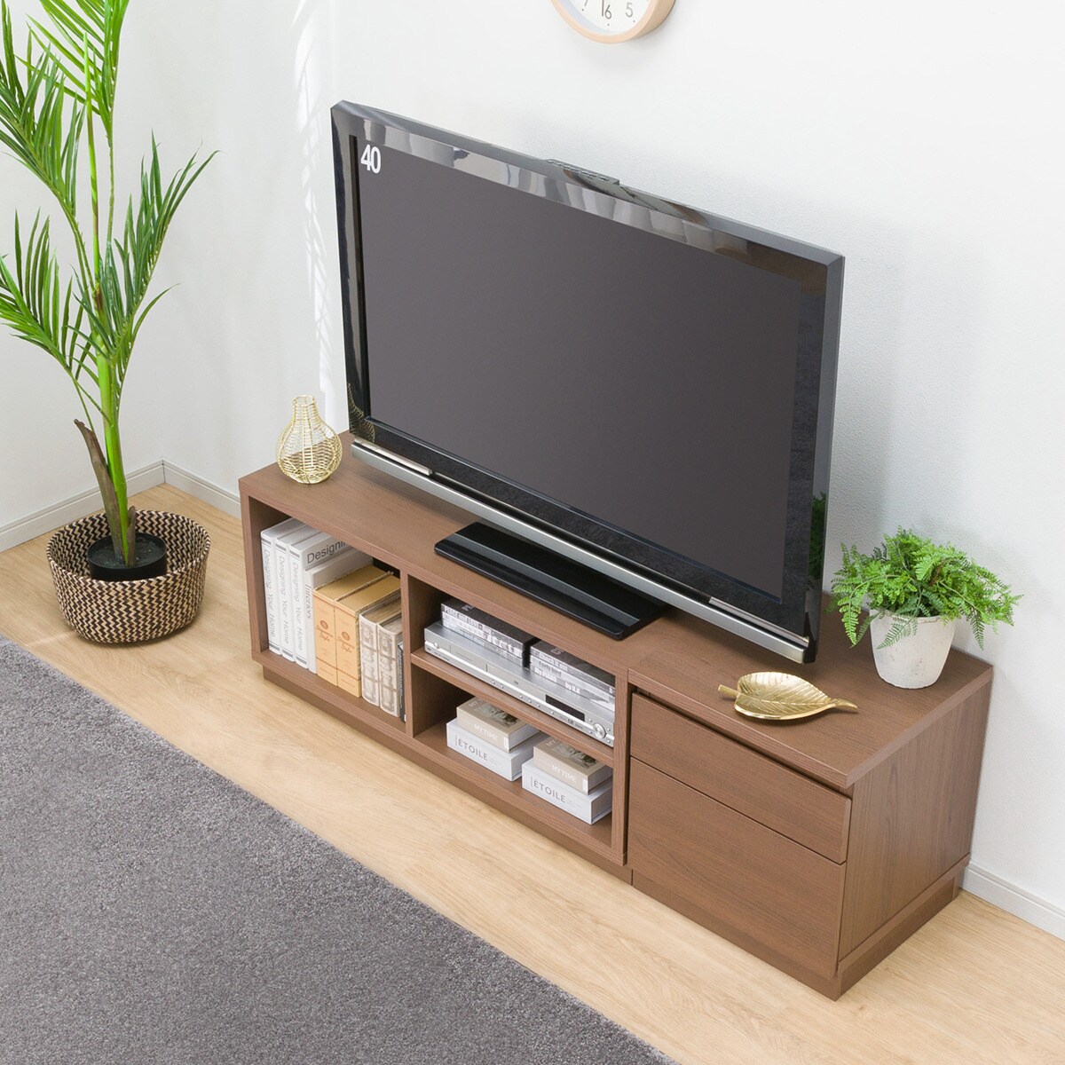 ローボードTU01セット(ローボード90/サイドBOX 40引出し)