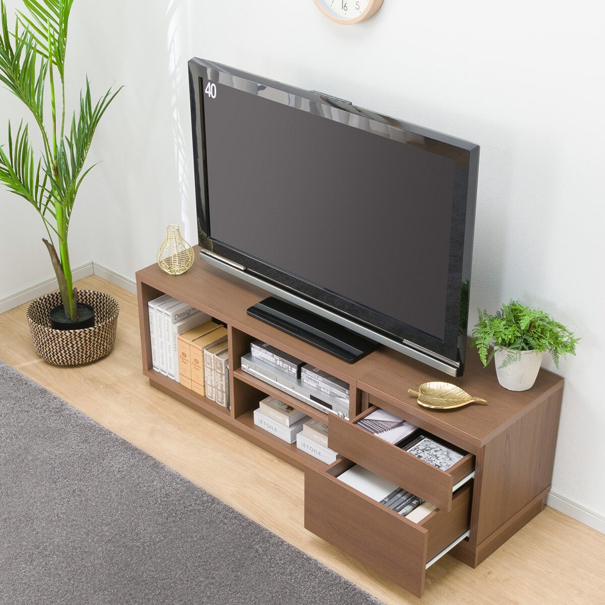 ローボードTU01セット(ローボード90/サイドBOX 40引出し)