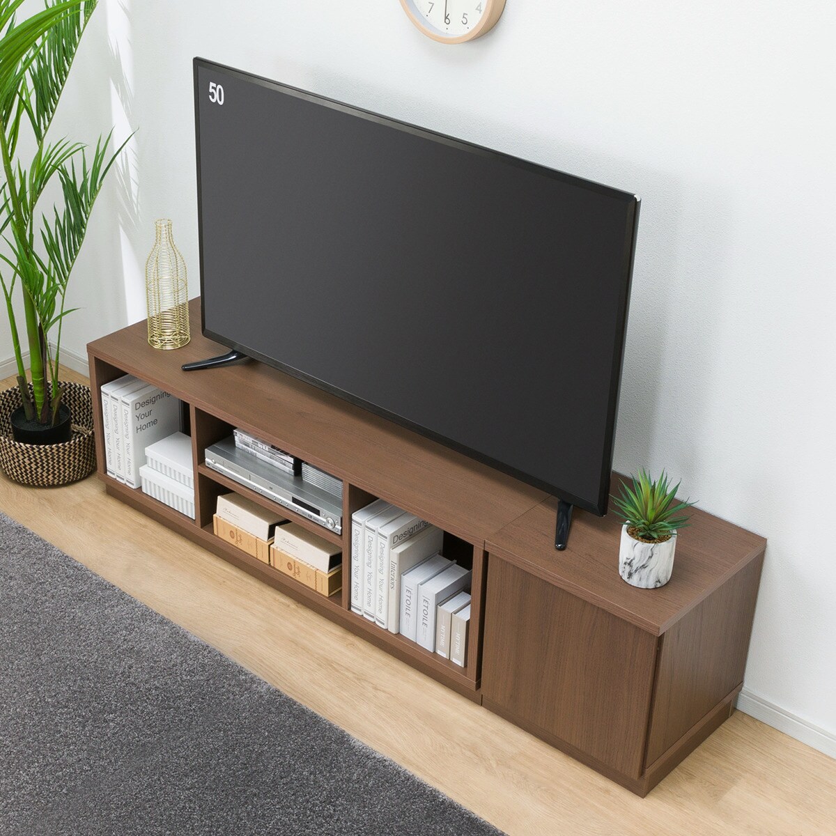 ローボードTU01セット(ローボード120/サイドBOX 40扉)