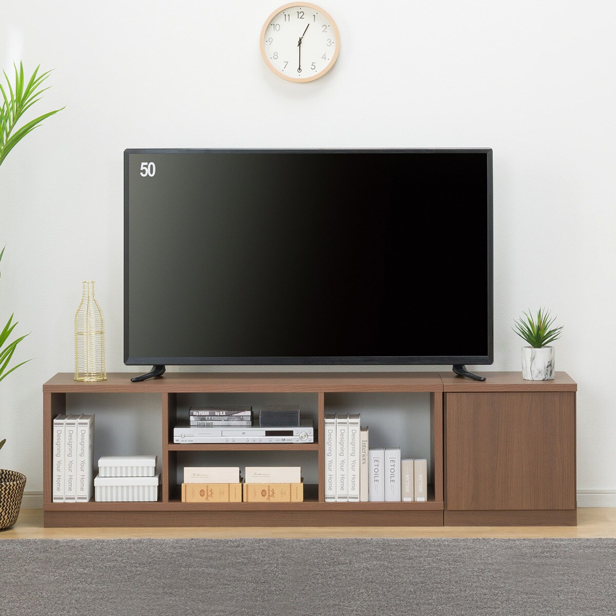 ローボードTU01セット(ローボード120/サイドBOX 40扉)