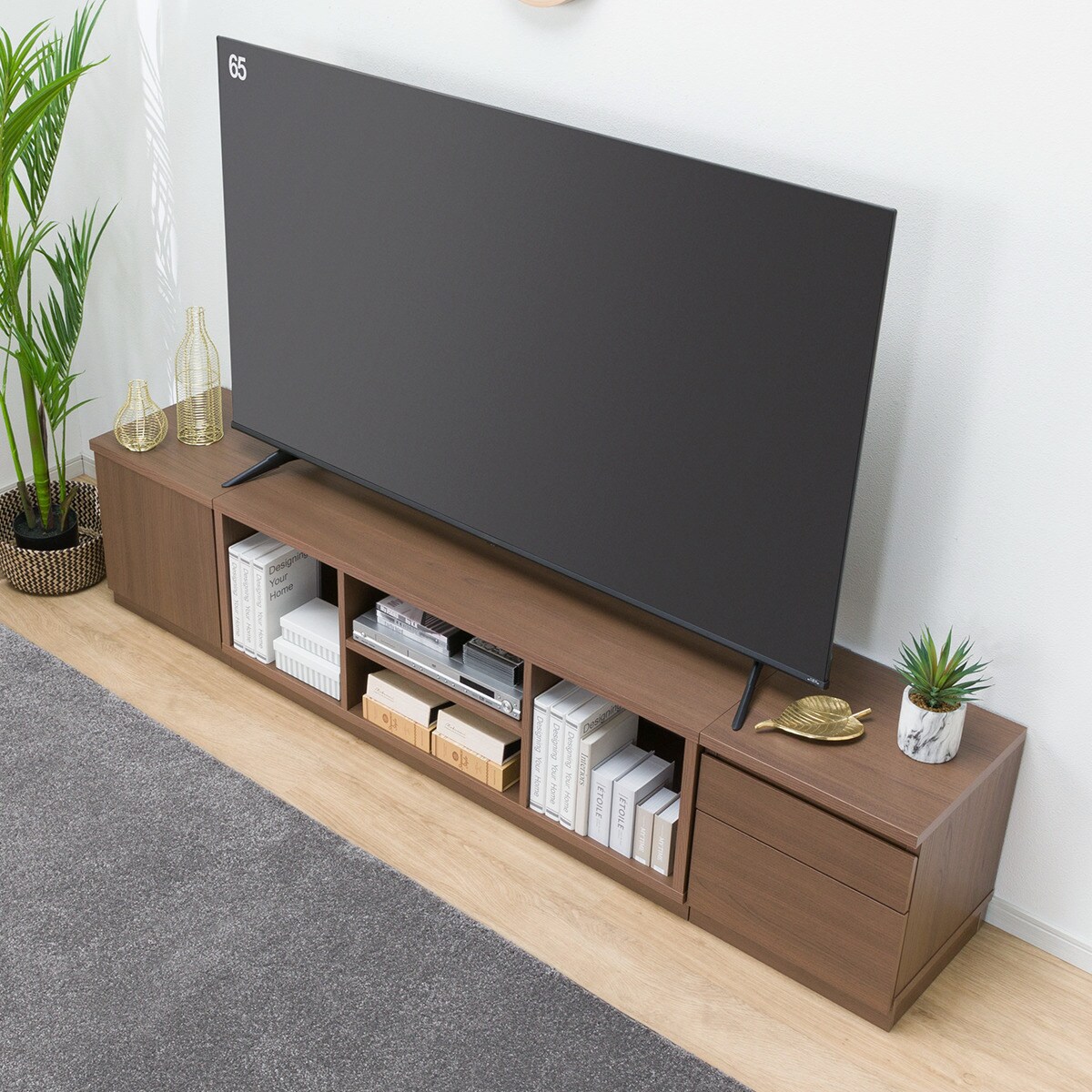 ローボードTU01セット(ローボード120/サイドBOX 40扉/サイドBOX 40引出し)