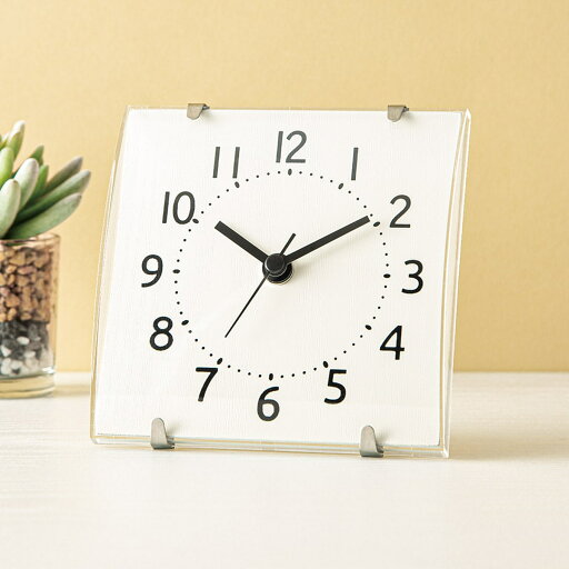 ニトリの静音秒針 置き掛け兼用時計(アルコSW-WW)   【1年保証】(インテリア雑貨)