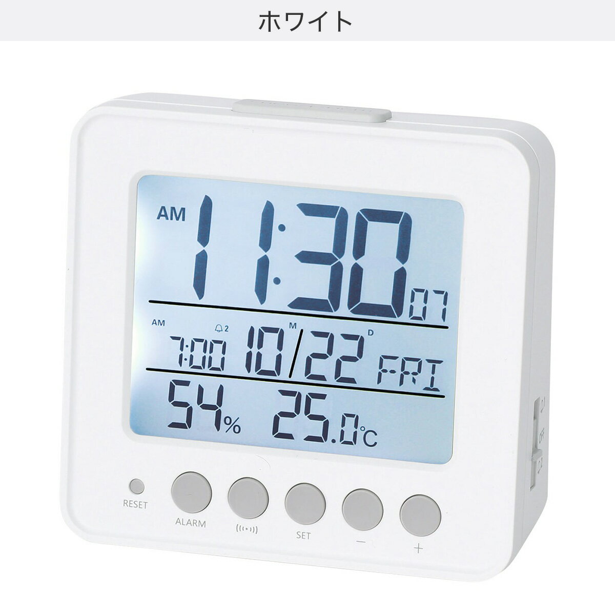 電波デジタル置時計(003SL)　  ホワイト ブラック グレー ライトローズ ライトブルー ベージュ