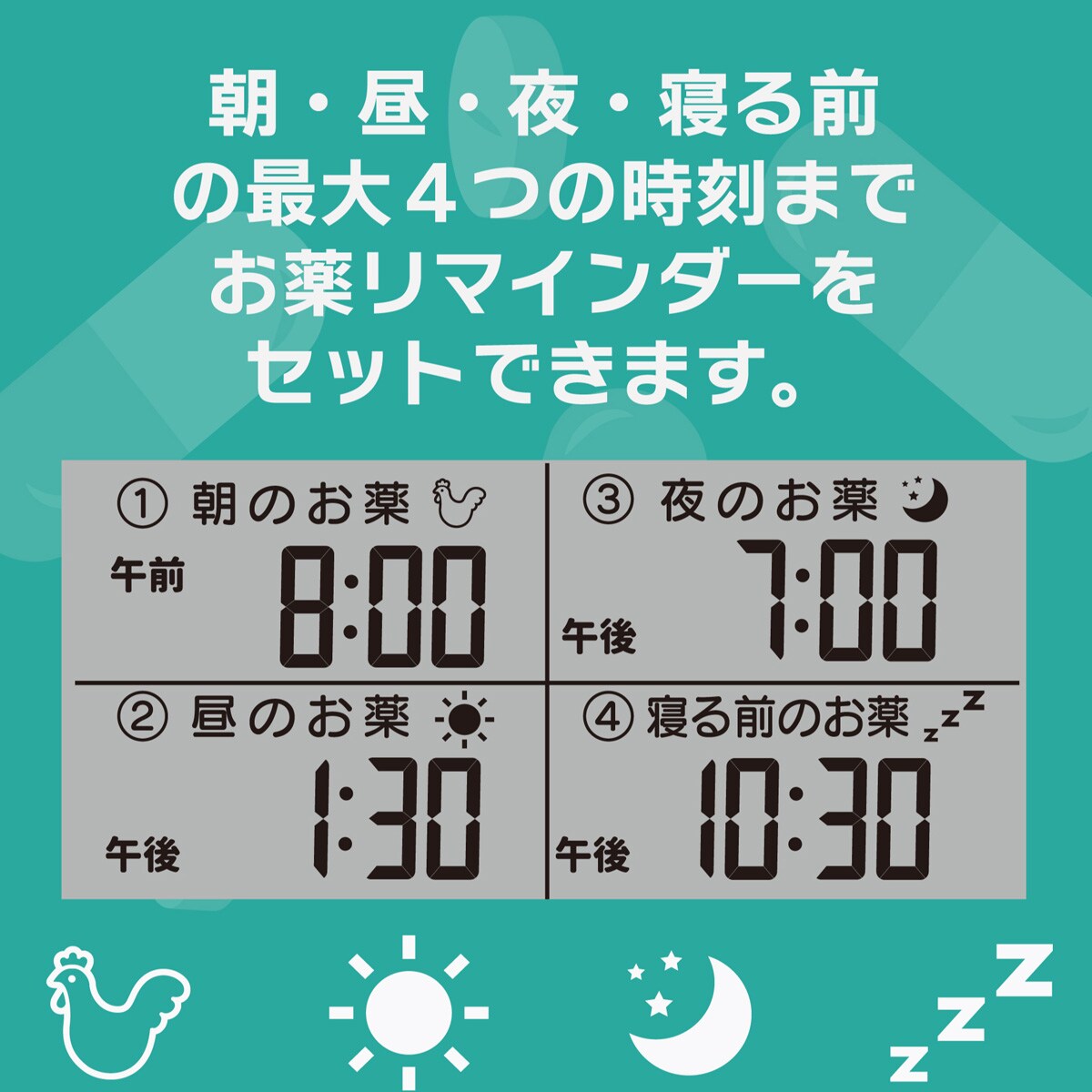 お薬タイム 電波クロック(PRC-001)
