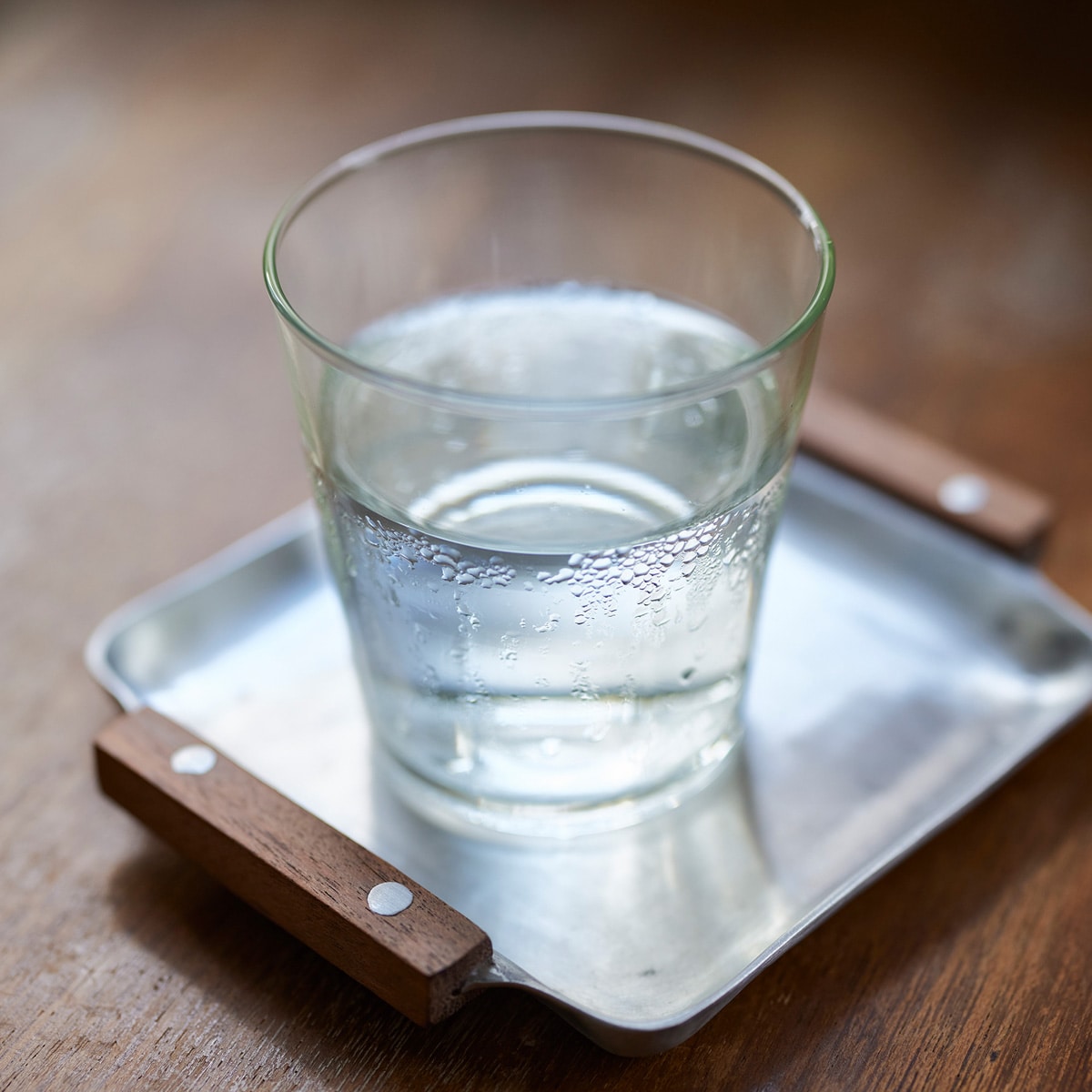 ノスタルジックな木の持ち手のアルミ ミニトレー【メーカー直送・】