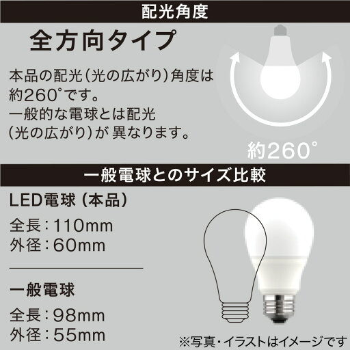 LED電球(E26 40W相当 昼白色 LEE40WM-N)2点セット   【1年保証】