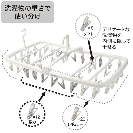 干し分け角ハンガー(40ピンチ Nフィット2)   【1年保証】