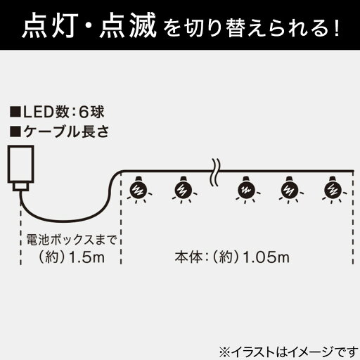 LEDガーランド(ジュエリーバルブ6球 iHT)   【1年保証】