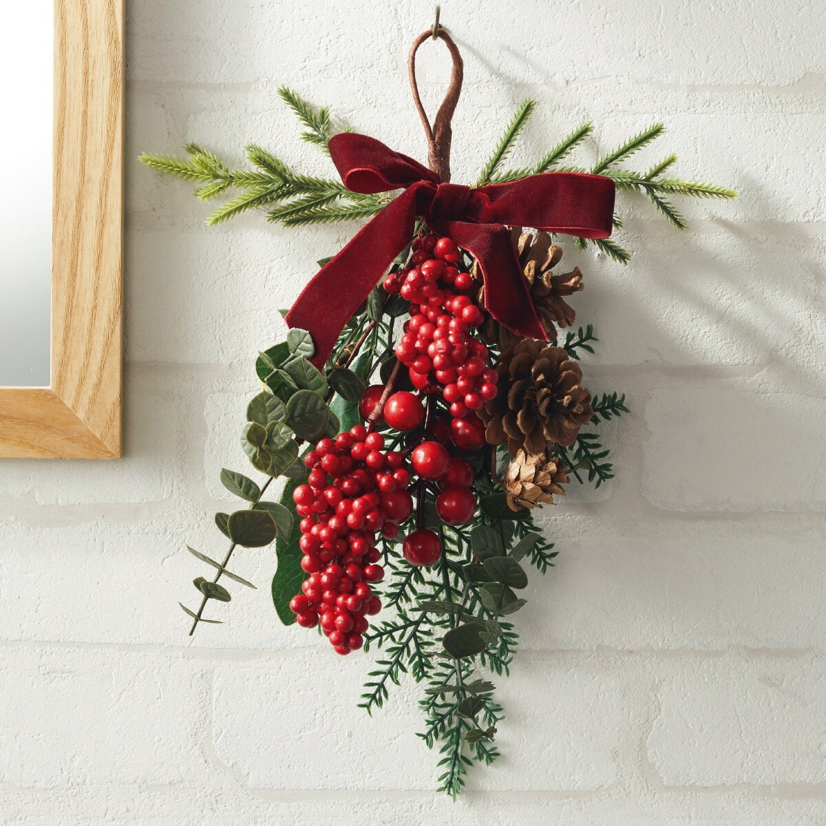 ナチュラルスワッグ(レッド n2RC)【玄関先迄納品】ニトリ