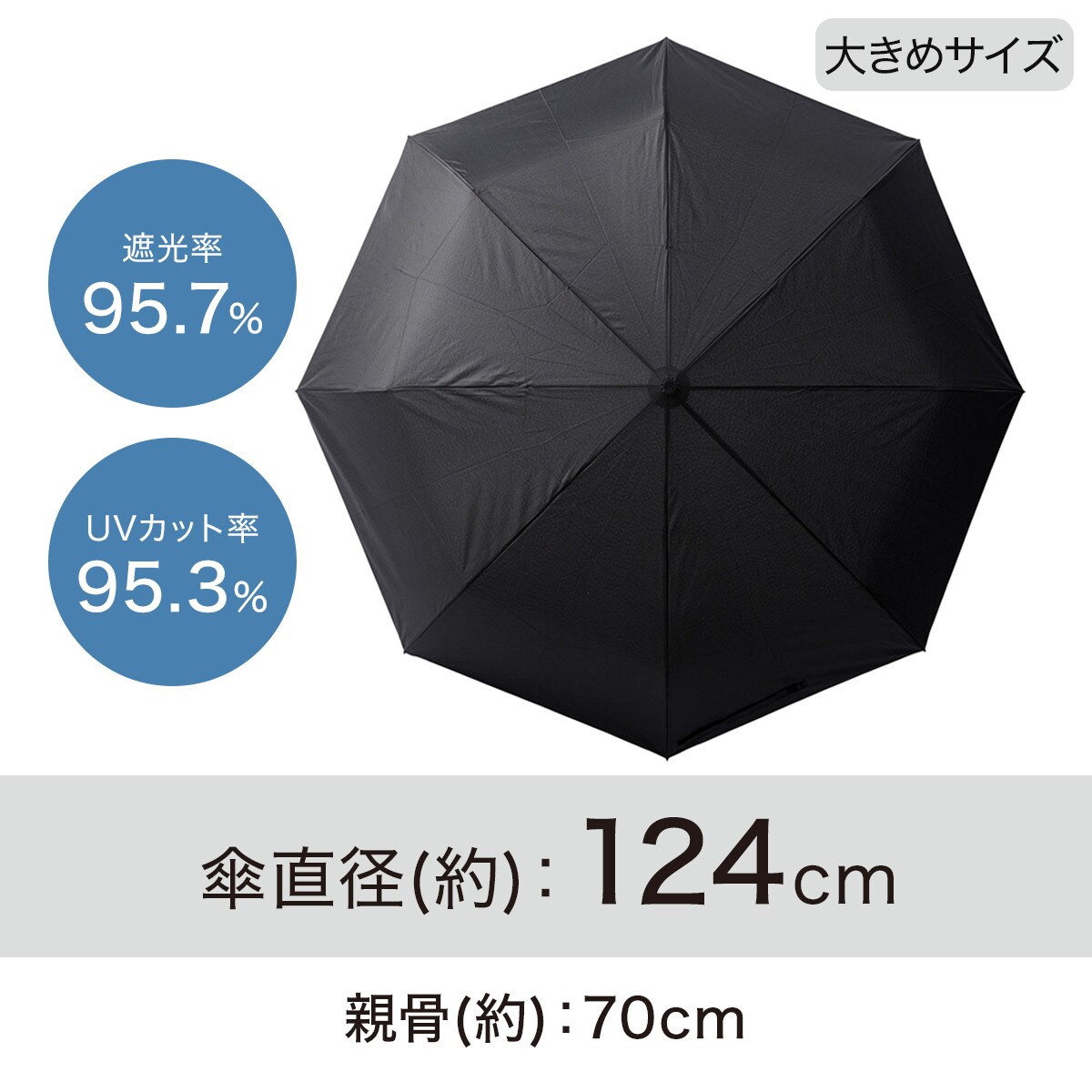 かんたんらくらく開閉 折りたたみ傘(70cm dj)　ニトリ