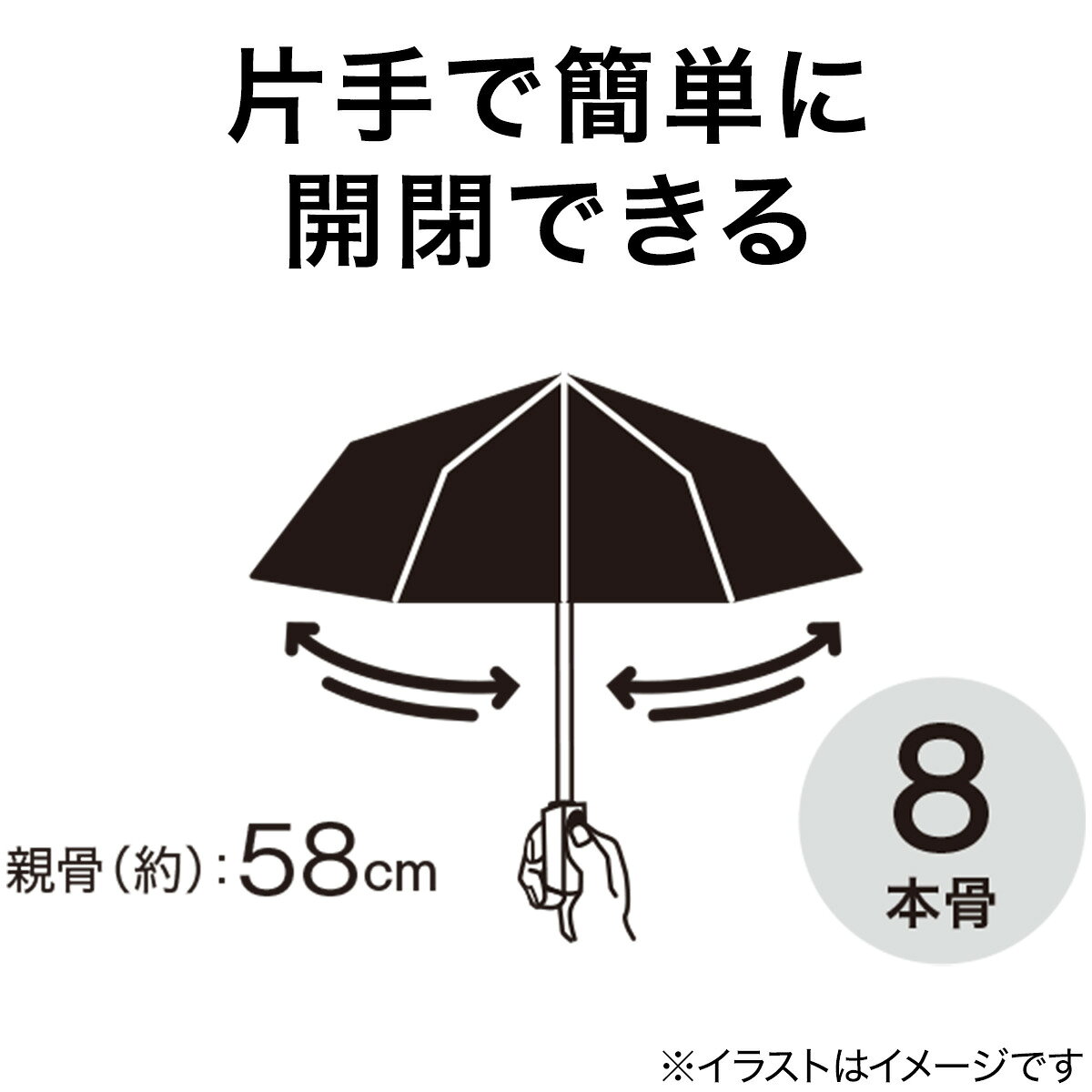 58cm自動開閉傘SU (ブラック) 【玄関先迄納品】 ニトリ