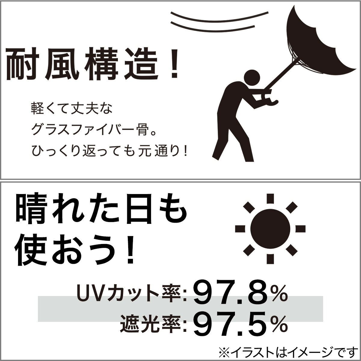 58cm自動開閉傘SU (ブラック) 【玄関先迄納品】 ニトリ