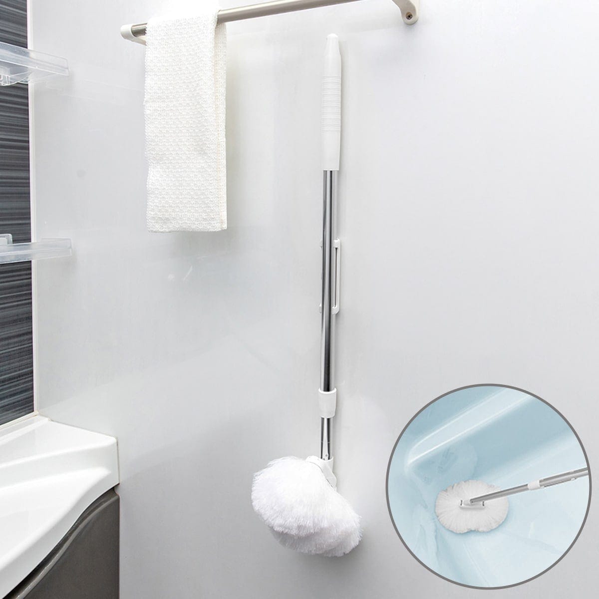 マグネット付浴槽ブラシ(スペア付き)