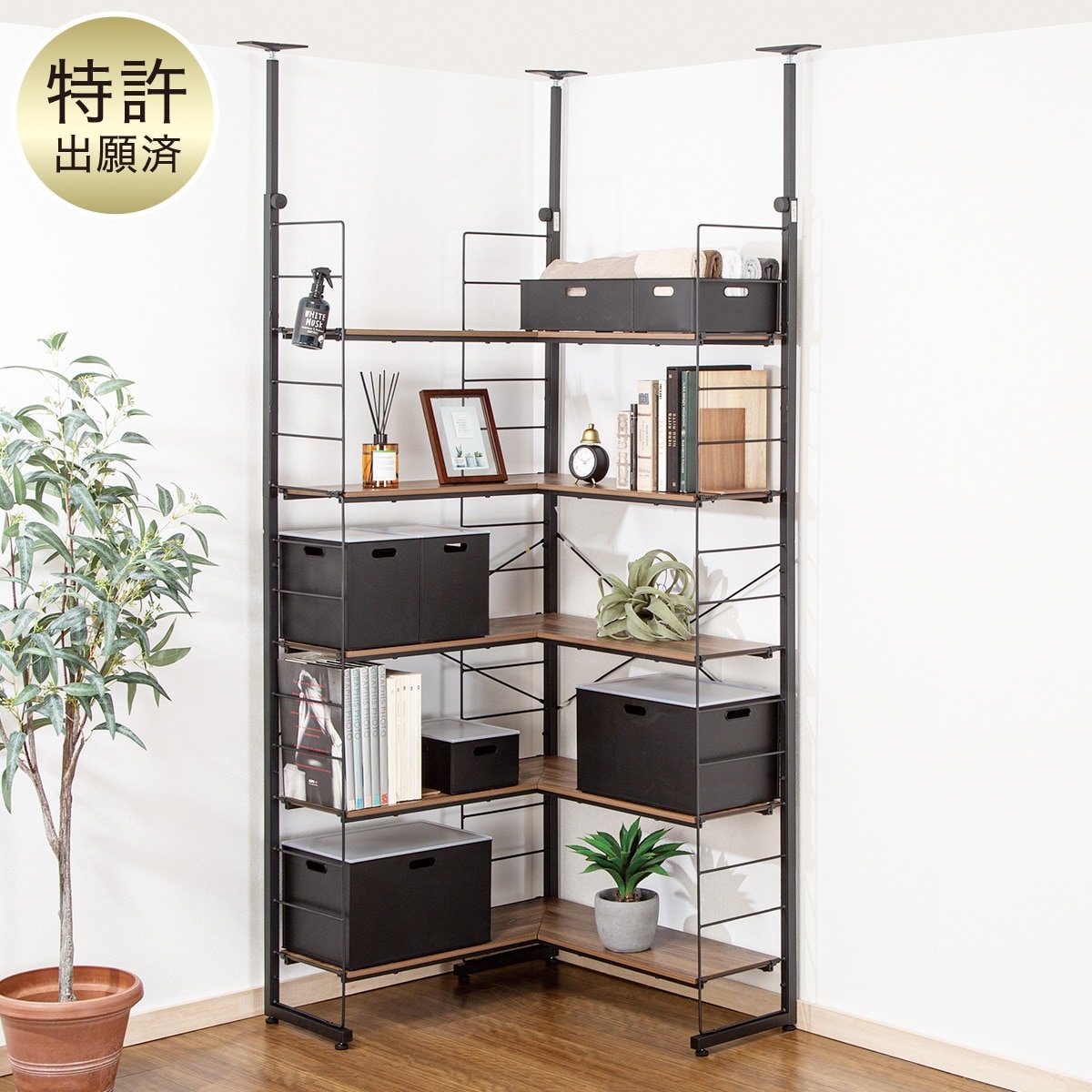 ニトリ シェルフ インダストリアル ブラウン/ブラック（送料込み） 楽天市場】スチールラック・シェルフ（ブランドニトリ）（本棚・ラック
