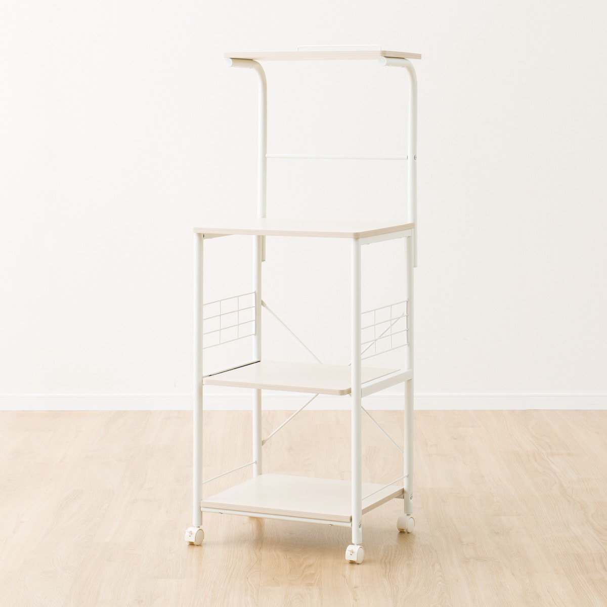 [幅49cm] レンジ台セット (KC001 4985/上棚 WH)