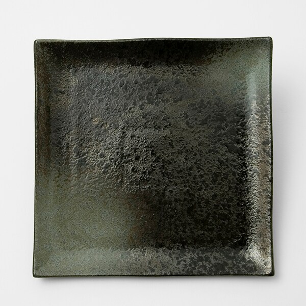 22cm角皿　緑吹天目 (MT-151)