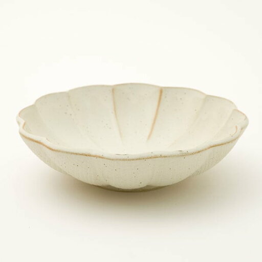 ニトリの丸型中鉢 しのぎ 白釉   【1年保証】(キッチン)