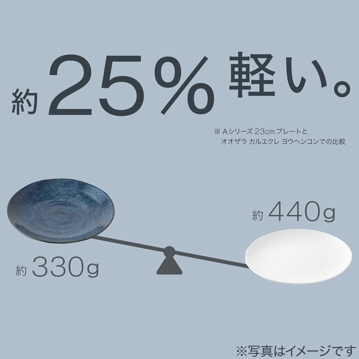 超軽量丸皿　カル：エクレ 18cm(銀灰釉)