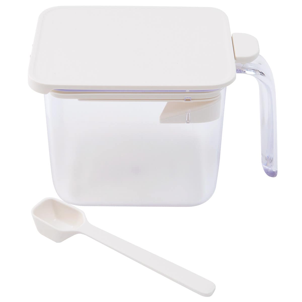 湿気を防ぐ 調味料ポット(K775W ワイド 600ml ホワイト)   【1年保証】