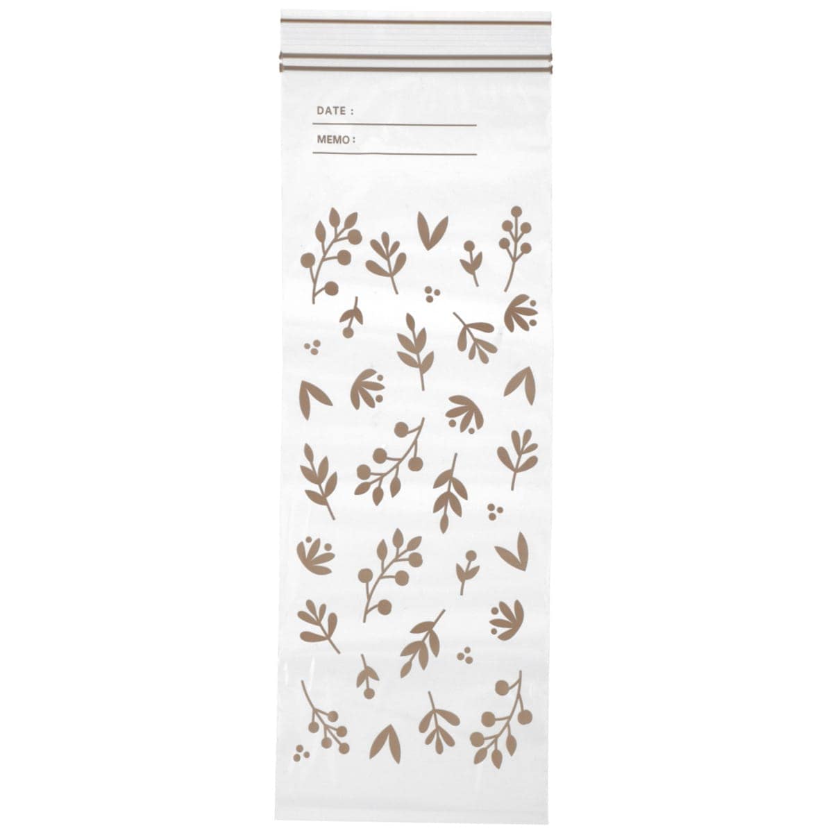 フリーザーバッグ ダブルジッパー マチ無し ロングサイズ 24枚入 リーフ(TW-384)