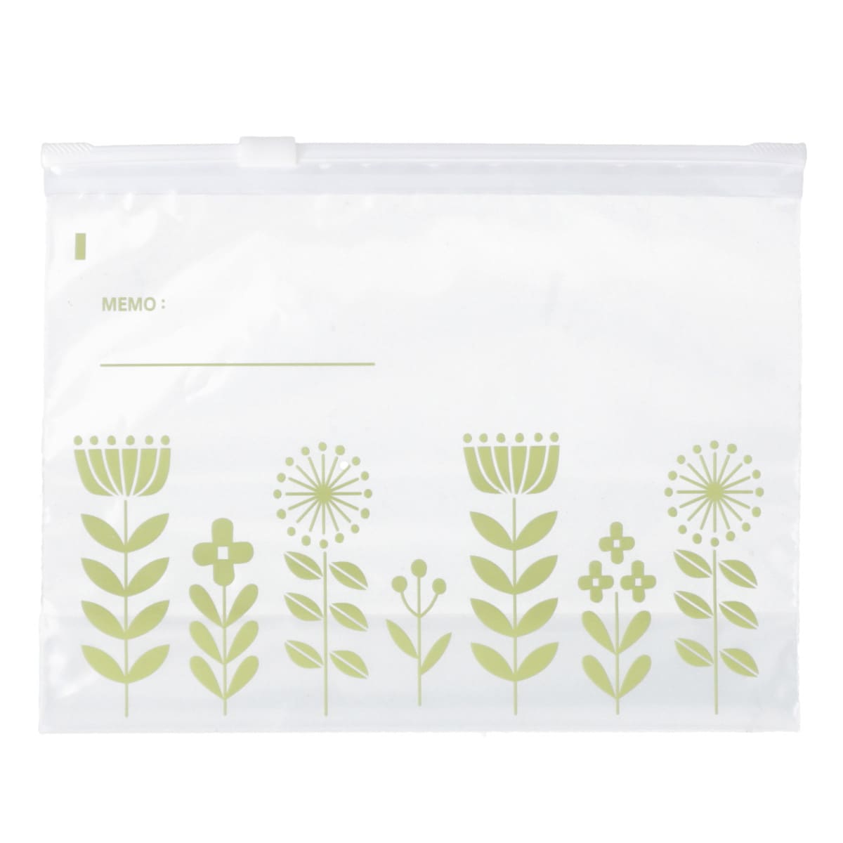 フリーザーバッグスライドジッパー マチ付き Mサイズ 18枚入 フラワー(TW388)