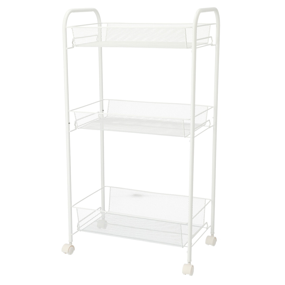 [幅26cm] スリムワゴンDICO 幅260(WH)   【1年保証】