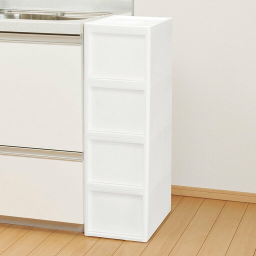 ニトリの中身が隠せる ミドルストッカー 4段(リビング収納)