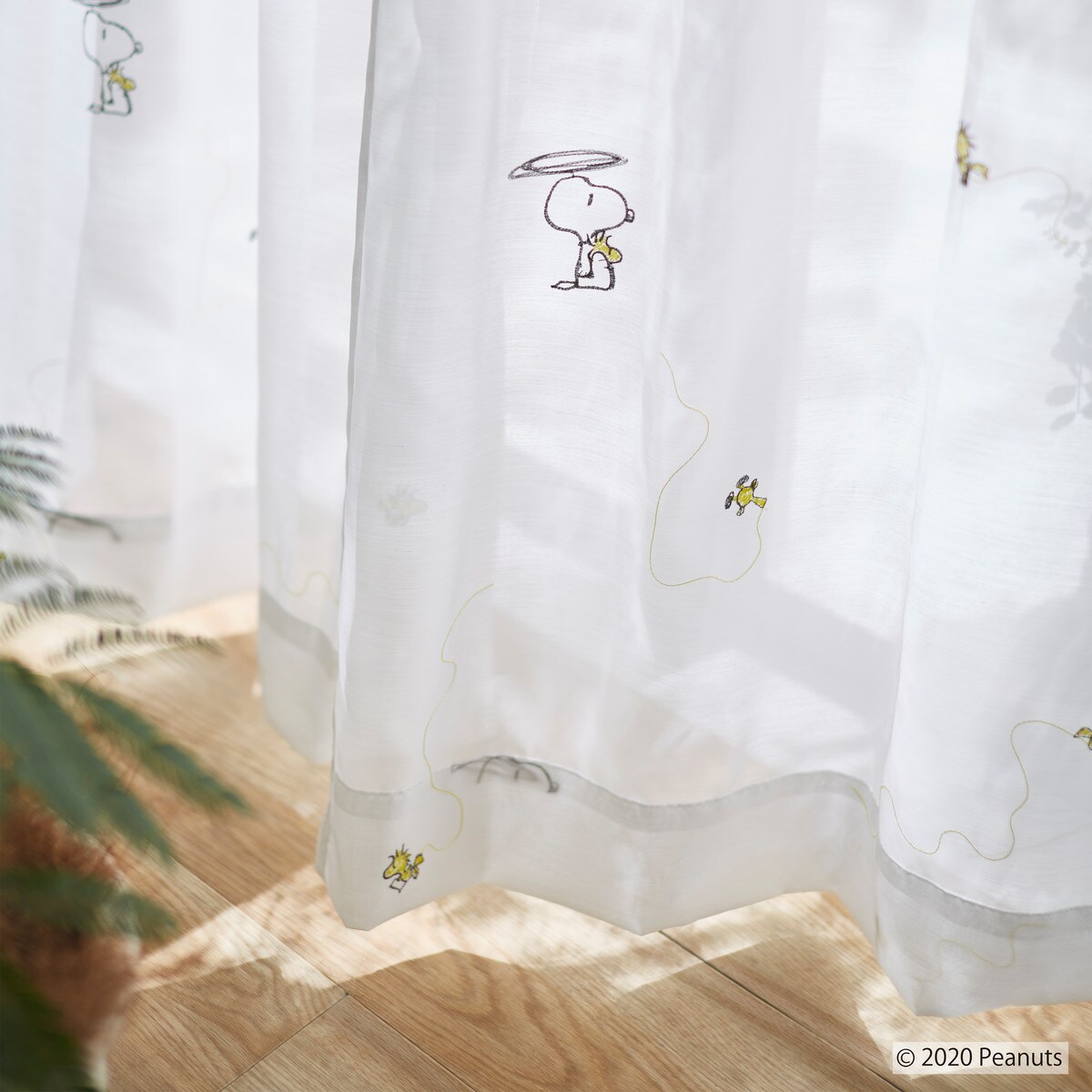 ニトリの（1枚入り）スヌーピーレース ヘリコプタ− YE【メーカー直送・】(カーテン・レース)