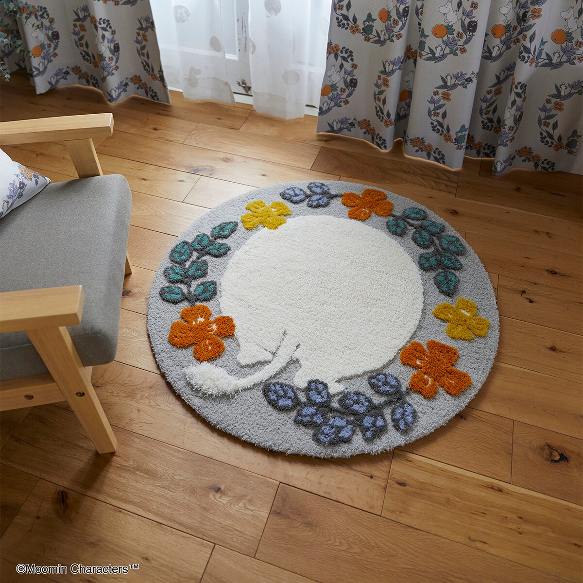ムーミンラグ ムーミンノオシリ 95X95 GY【メーカー直送・】