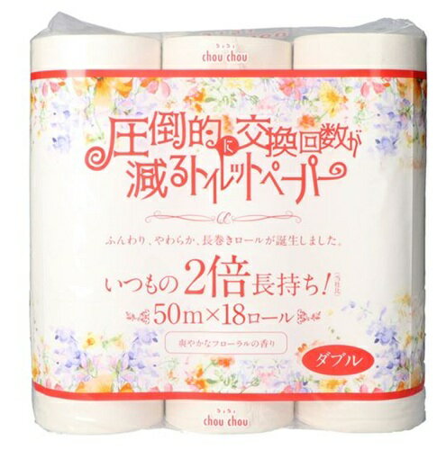 泉製紙 圧倒的に交換回数が減るトイレットペーパー シュシュ 18ロール ダブル 2倍巻き ダブルタイプ 2倍 大容量 買い置き まとめ買い 雑貨 備蓄 防災 災害 日用品雑貨 ギフト トイレ用品 日用品 消耗品 送料無料 レビュー特典付き