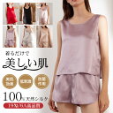 シルク パジャマ 2点セット レディース シルクパジャマ シルク100% 19匁 絹 シャツ パンツ ルームウェア 上下セット 半袖ブラウス Vネック ペチパン...
