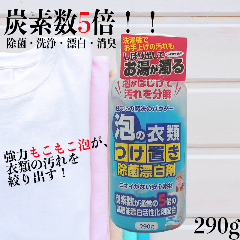 【数量限定/お買得】泡の衣類つけ置き除菌漂白剤 290g 除菌 漂白 消臭 除菌 無添加 非塩素系 丹羽久 住まいの魔法のパウダー