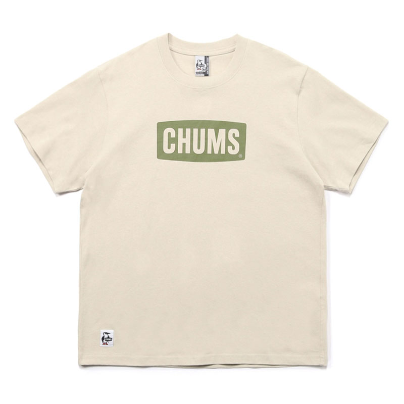 チャムス チャムスロゴTシャツ メンズ CHUMS Logo T-Shirt メンズ CH01-2277 グレージュ/カーキ M L XL トップス カットソー 半袖 Tシャツ アウトドア キャンプ フェス 2024春夏