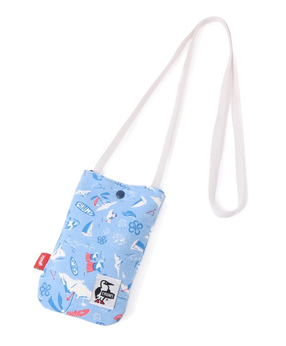 チャムス スマホケース スマホショルダー ミニマルショルダー バッグ スウェット Summer Vacation CH60-3663 スマホ 携帯 ポーチ ケース バッグ 旅行【R24】
