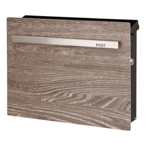 郵便ポスト・ノイエキューブ ウッド シャビ—テイスト（壁掛け仕様：ウッド/チェスナット）[P-780]【あ..