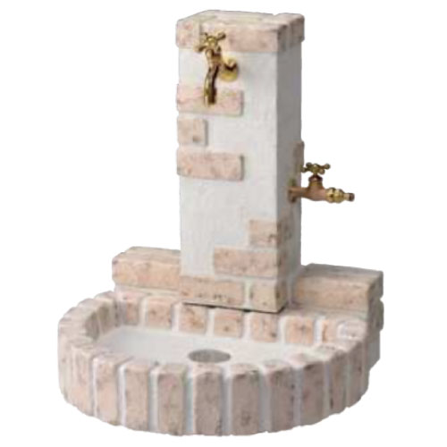 立水栓ユニット レトロブリックタイプ（マロンベージュ）【蛇口・補助蛇口別売】[W-598]【あす楽対応不可】【全品送料無料】