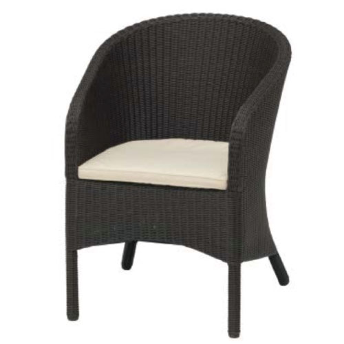 【関東地域限定販売商品】ロムガーデン イジアン アームチェアー（シートパット付/ダークブラウン）［F-846］【送料無料】【あす楽対応不可】