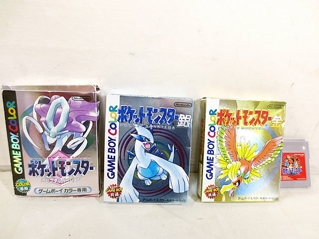 美品　任天堂　ゲームボーイ GB　ポケットモンスター　金　銀」クリスタル　赤　セット