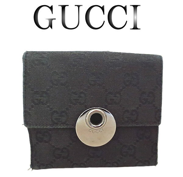 GUCCI　グッチ　GG柄　Wホック財布【中古】【虹商店】