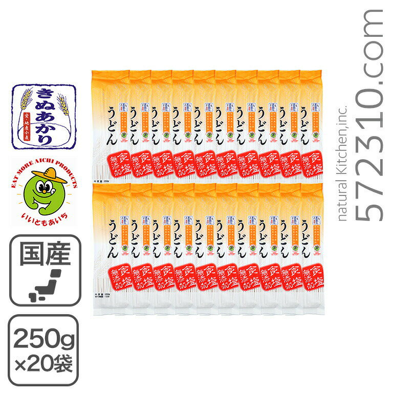 食塩無添加 きぬあかり うどん 250g×20袋/箱 愛知県産小麦