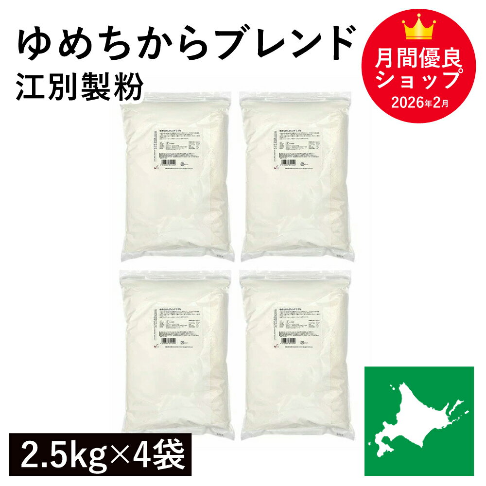 ゆめちからブレンド 10kg（2.5kg×4袋） 江別製粉 北海道産小麦 ユメチカラ 強力粉 パン用小麦粉 業務用