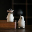 茶寵 シロクマ 置物 手作り 陶器 茶玩 茶ペット オブジェ 縁起物 工芸品 民芸 書斎 和室 茶道 茶盤の上の置物 置き物 金運 飾り 中国茶道 インテリア ...
