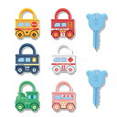 知育玩具 3点セット 錠前 キー カギ 鍵 車 ミニカー カラフル 数字 型はめパズル 知育 指先 可愛い クリスマス プレゼント 誕生日ギフト 出産祝い 男の...